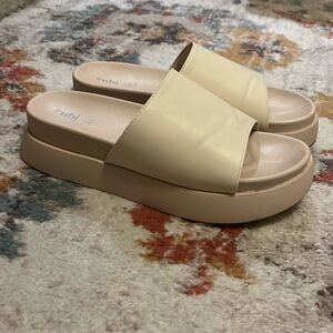 Tan platform sandals